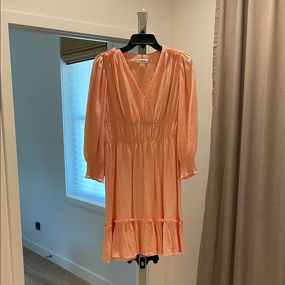 Calvin Klein Peach Long Sleeve Dress